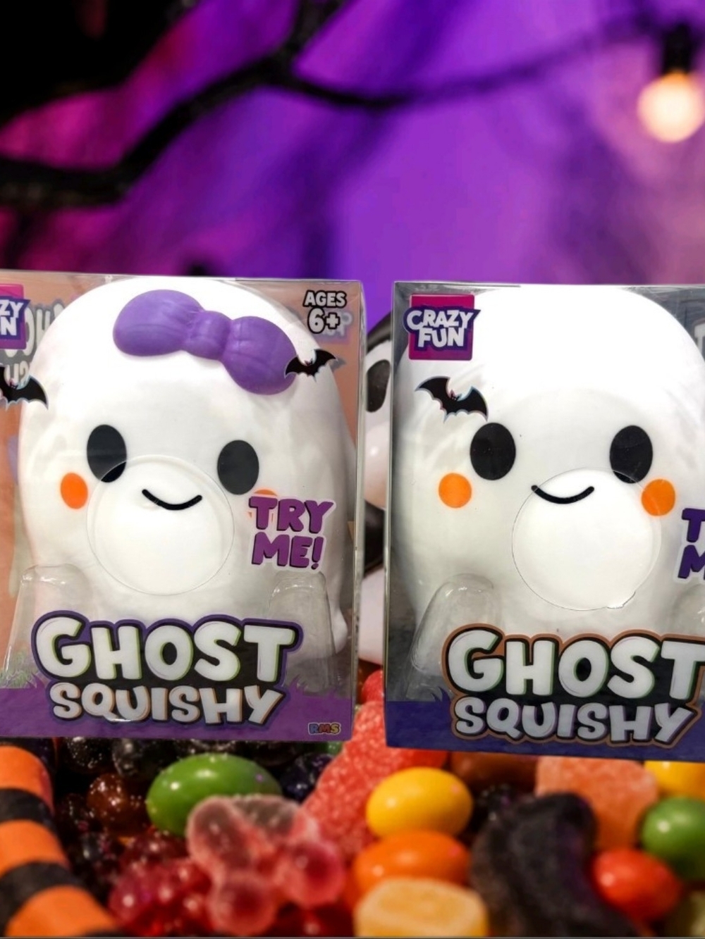 Crazy Fun Boy And Girl Ghost Squishy Set